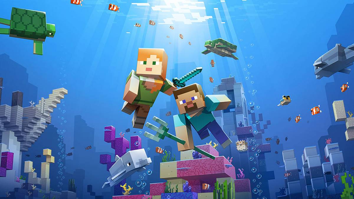 Minecraft-characters-underwater