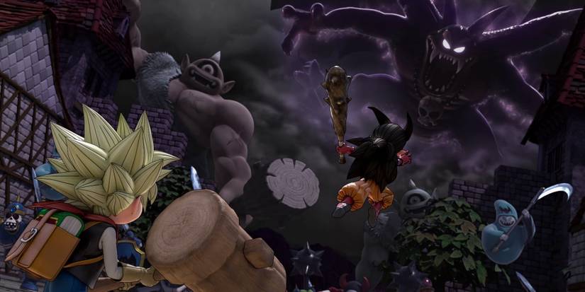 Players must defend their base from monsters in Dragon Quest Builders 2