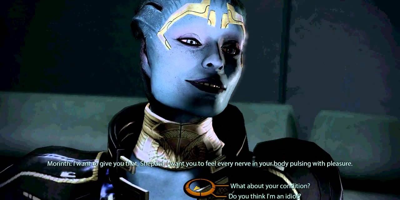 Morinth seducing Shepard in Mass Effect 2