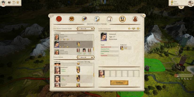 Followers Screen From Total War Rome Remastered