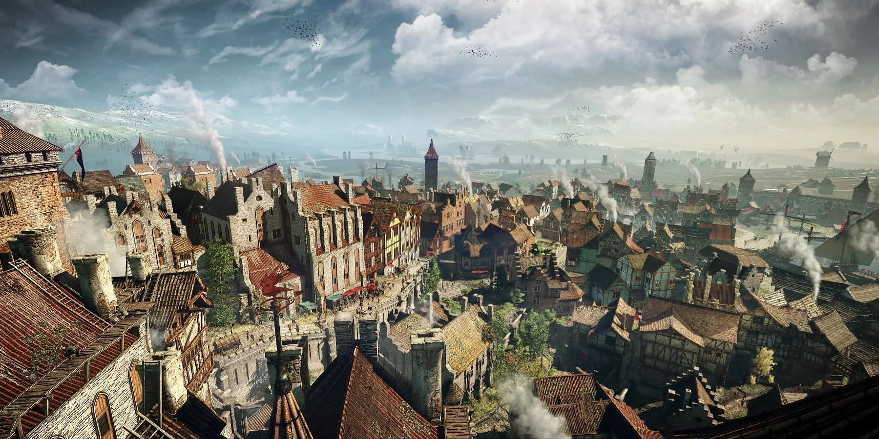 Aerial View Of Novigrad From The Witcher 3