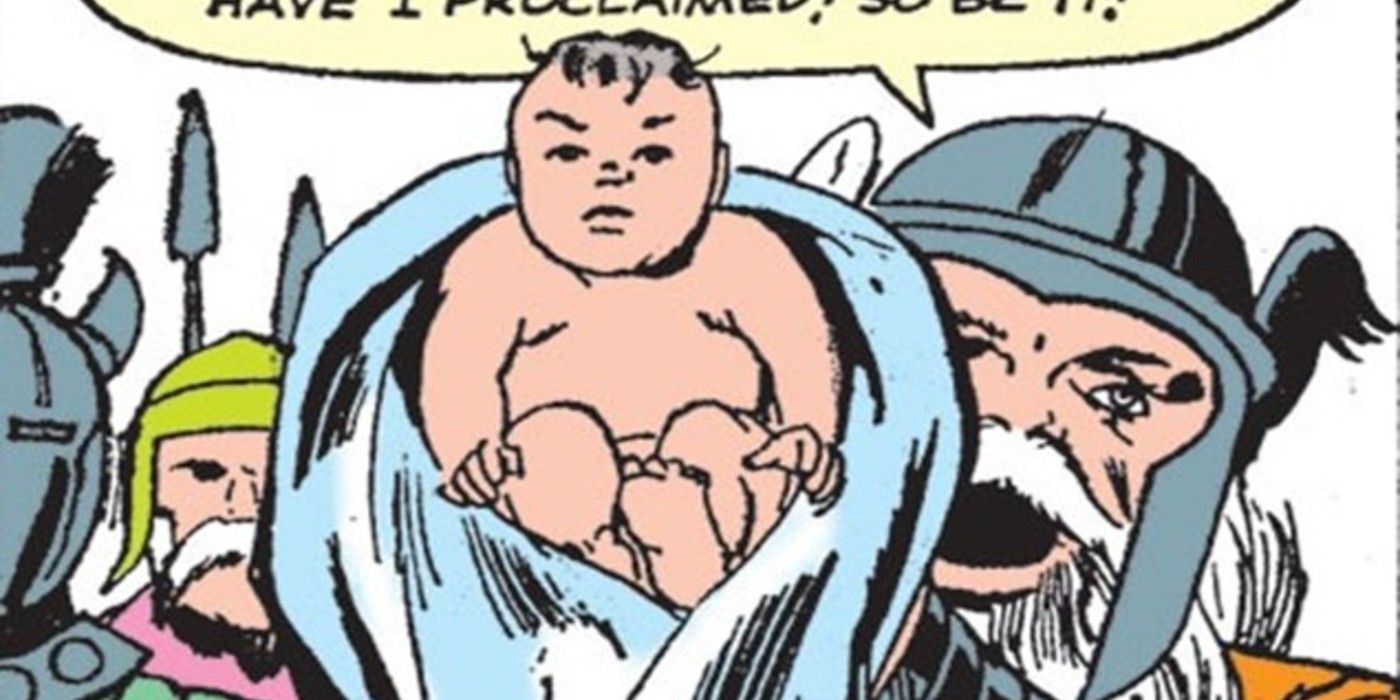 Odin Holding Baby Loki Comics