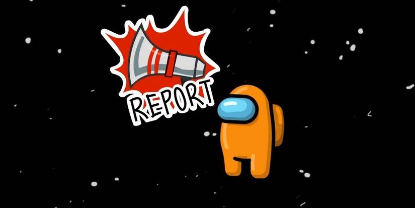 Among Us Orange with Report Button