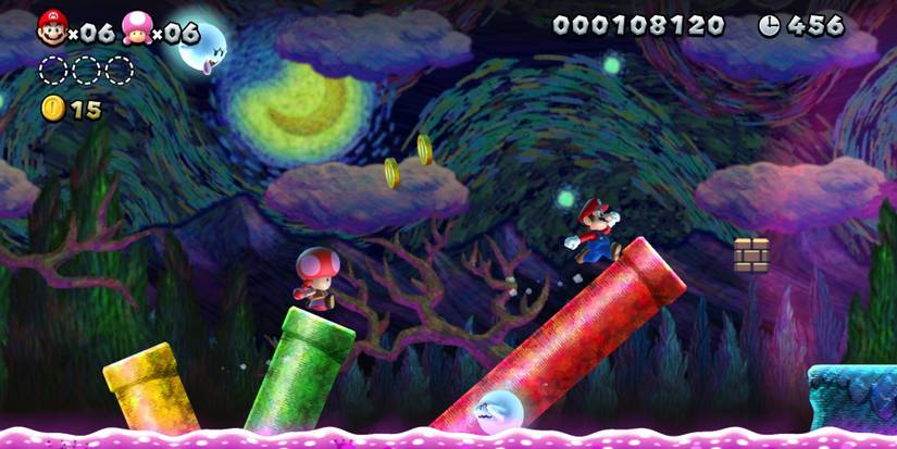 Mario and Toadette in New Super Mario Bros U Deluxe