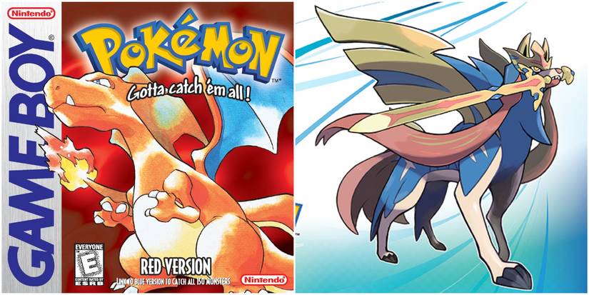 Pokemon Red Box Art and Pokemon Sword Box Art