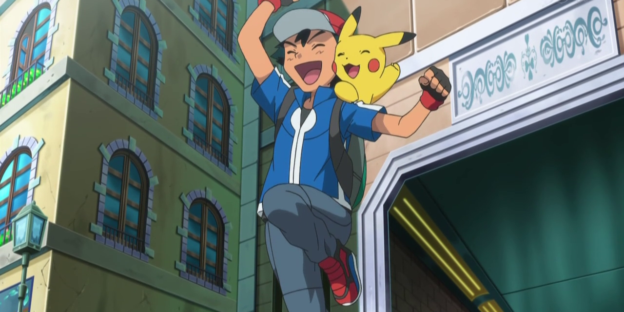 Pokemon Ash and Pikachu Celebrating