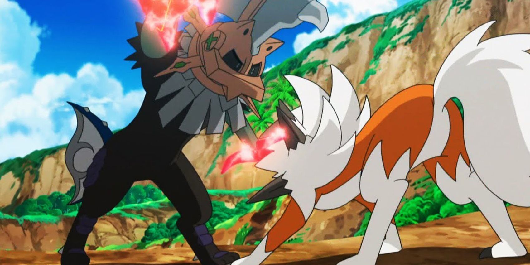 type: null battling a lycanroc in the anime.
