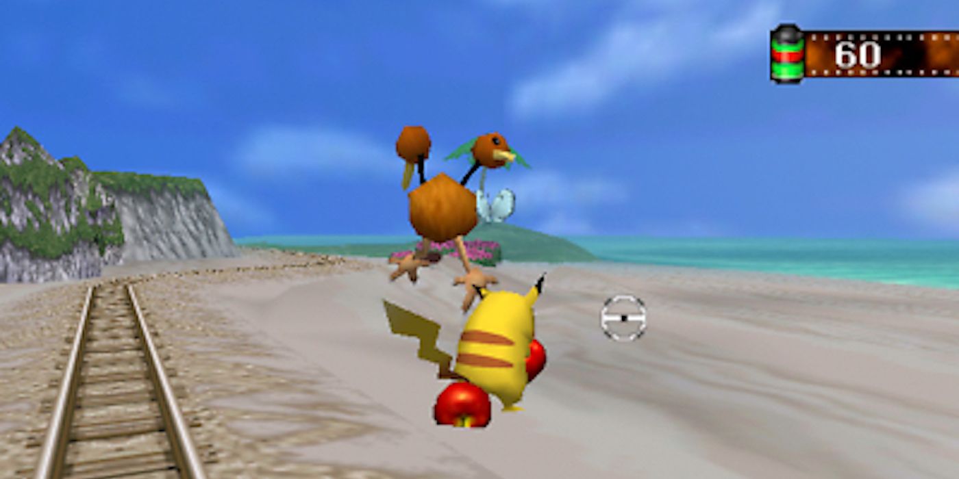 Pokemon snap Pikachu on beach copy