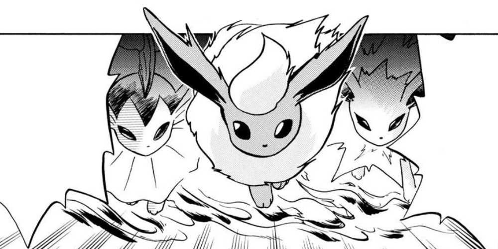 Pokemon Adventures Manga Eevee Evolutions (Flareon Vaporeon and Jolteon)