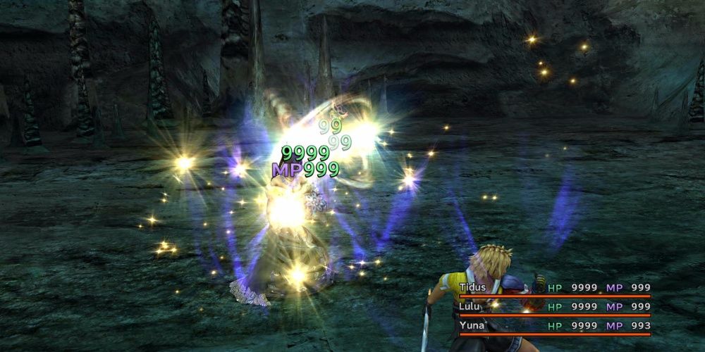 Final Fantasy 10: Юна использует мегаэликсир