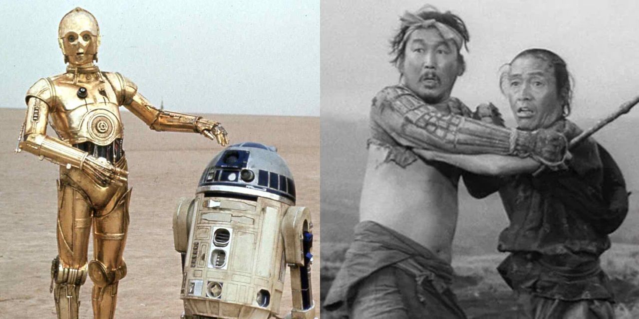 R2-D2 and C-3PO in Star Wars and Tahei and Matashichi in The Hidden Fortress