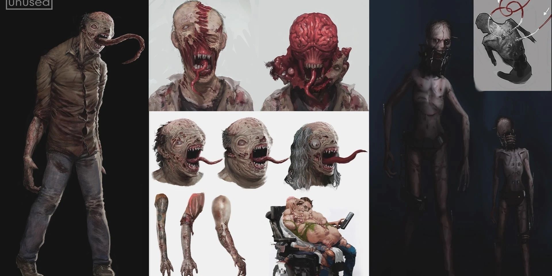 Concept Art Showing Cut Licker Zombie Enemy