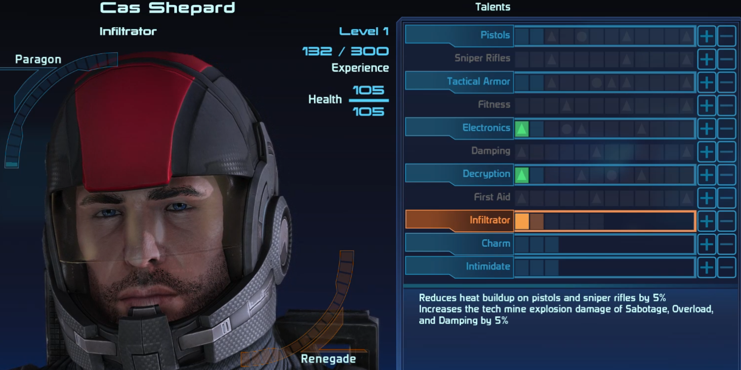 Players can customize Shepard's attributes in the Mass Effect Legendary Edition