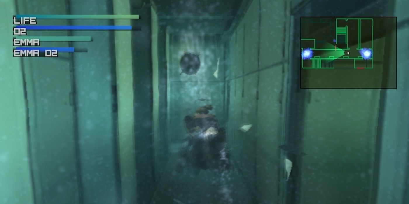 Raiden swimming Metal Gear Solid 2
