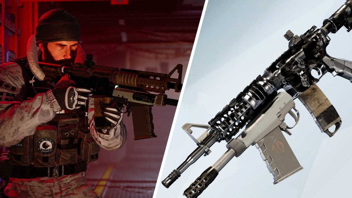 Rainbow Six Siege split image Buck holding C8- SFW and C8- SFW skin