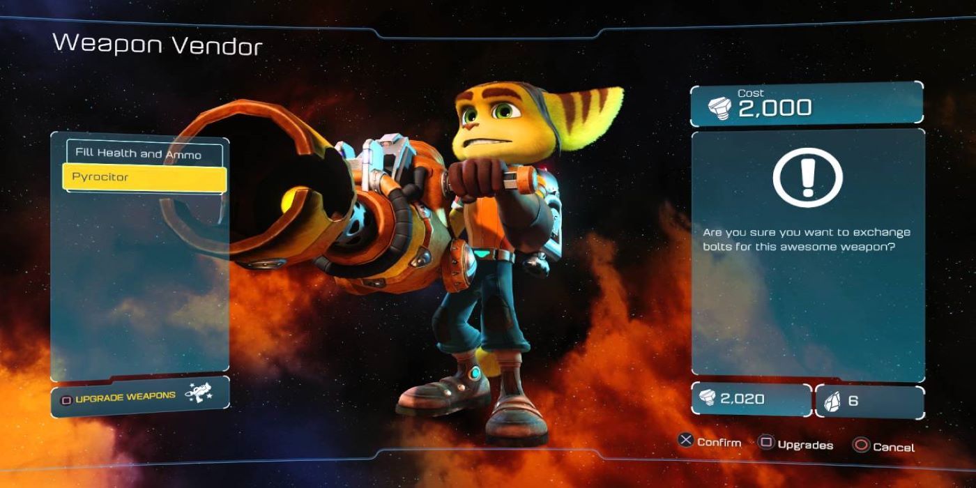 Ratchet And Clank Ratchet holding Pyrocitor weapon