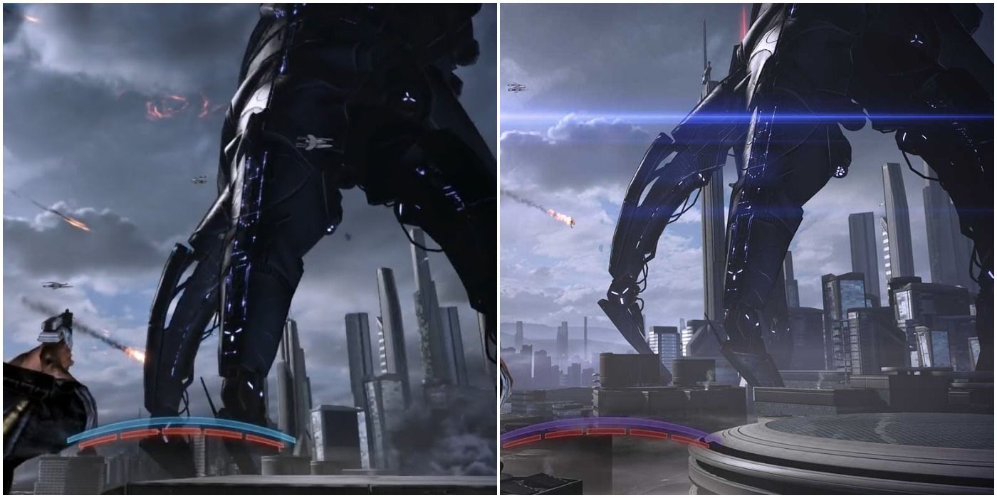 The Reapers attack Earth in Mass Effect 3