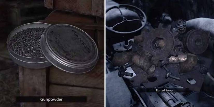 Resident Evil 8 Gunpoweder and Rusted Scrap
