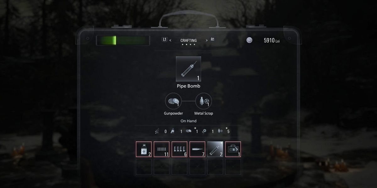 Pipe Bomb recipe in resident evil village