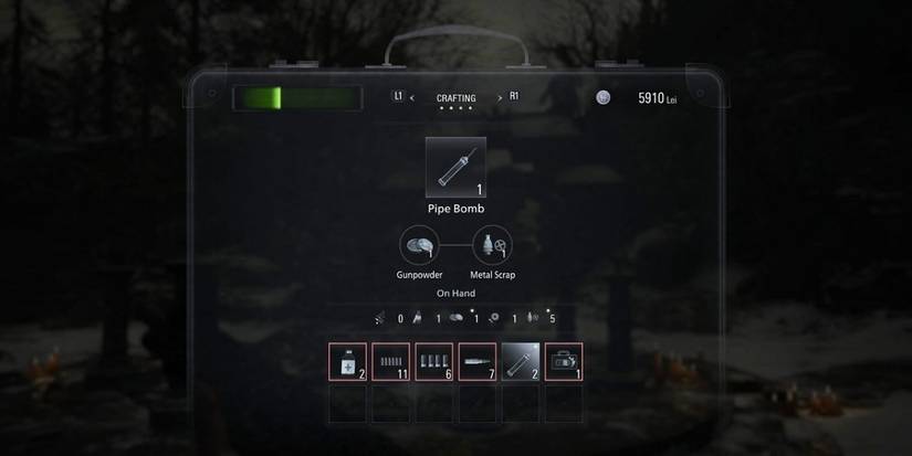 Pipe Bomb recipe in resident evil village