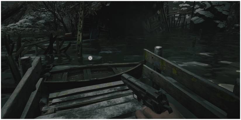 Resident Evil Village Boat By The Docks At The Mine