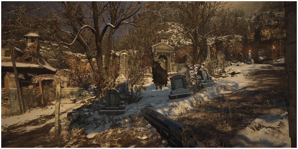 Resident Evil Village Finding A Goat In The Graveyard
