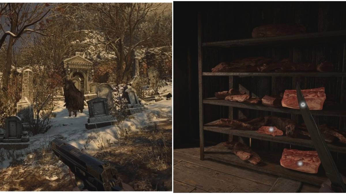 Resident Evil Village Gathering Meat Collage Goat And Butcher
