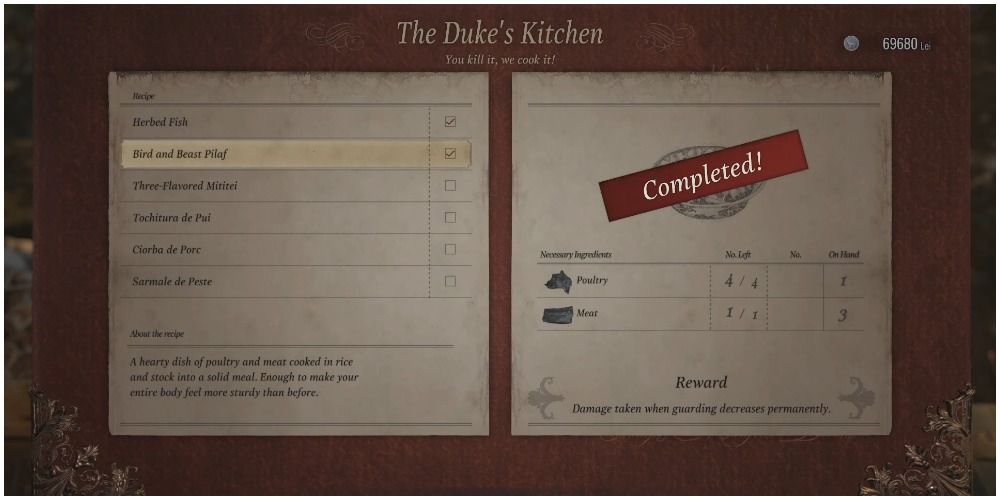 Resident Evil Village Making A Recipe In The Duke's Kitchen