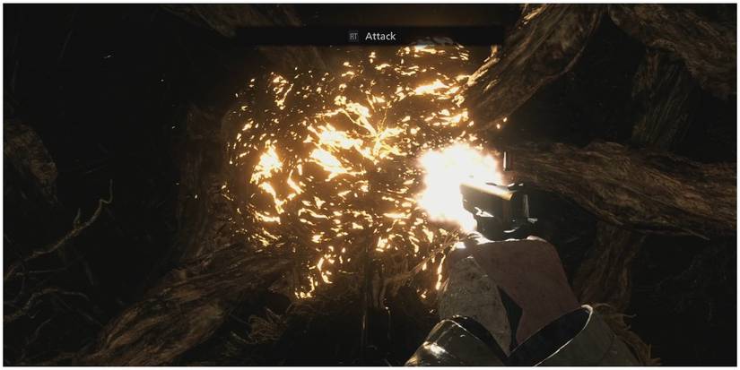 Resident Evil Village Shooting The Cloud Above Mother Miranda's Head