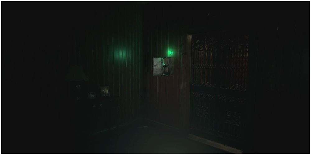 Resident Evil Village The Fixed Elevator With A Green Fusebox