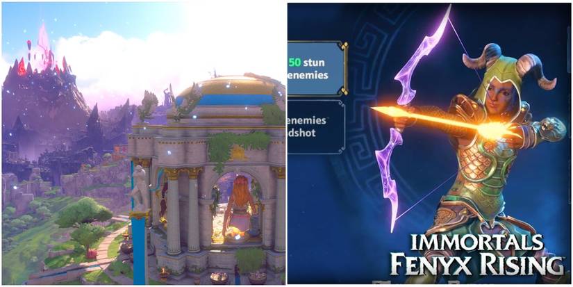 The Hall of the Gods is a good landmark for finding the Resistance bow in Immortals: Fenyx Rising