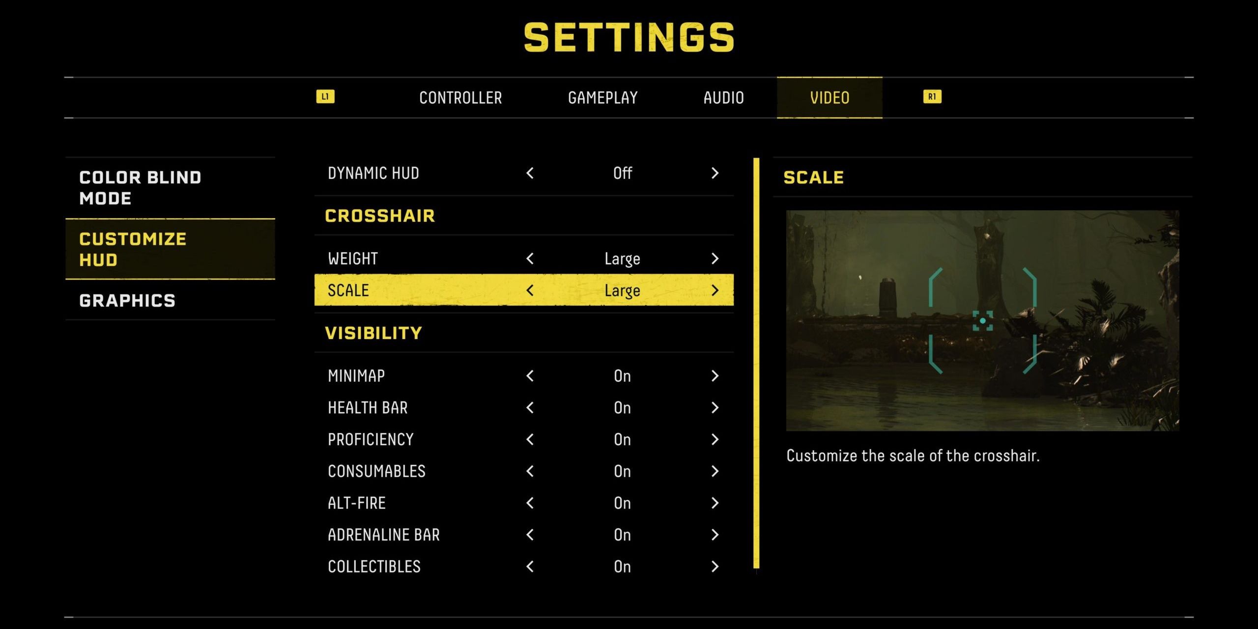 customize hud settings menu
