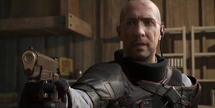 Liam O'Neal Holding A Semi Auto Handgun From The Evil Within 2