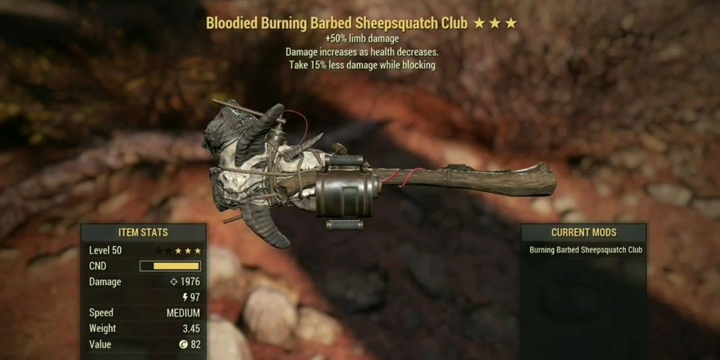 Sheepsquatch Club from fallout 76