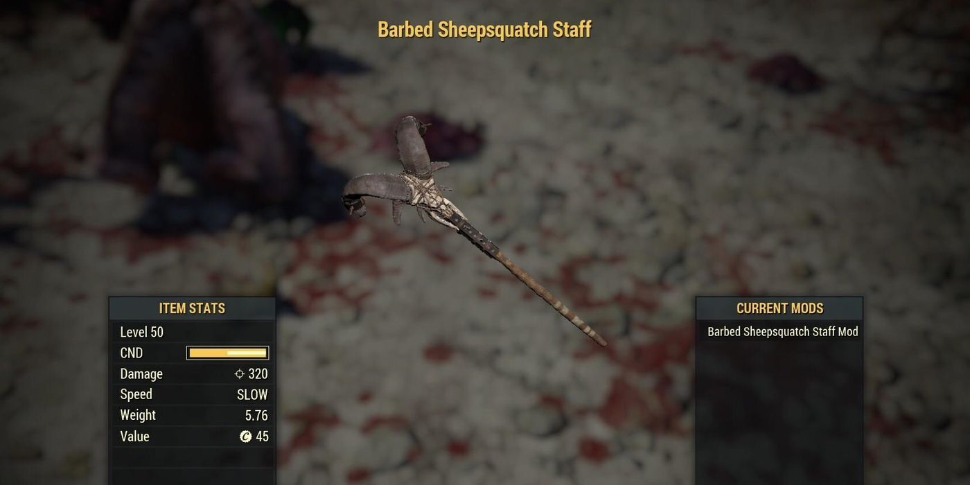 Sheepsquatch Staff from fallout 76