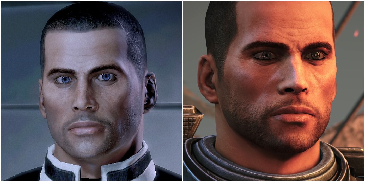 Shepard gets a close-up in both versions of Mass Effect