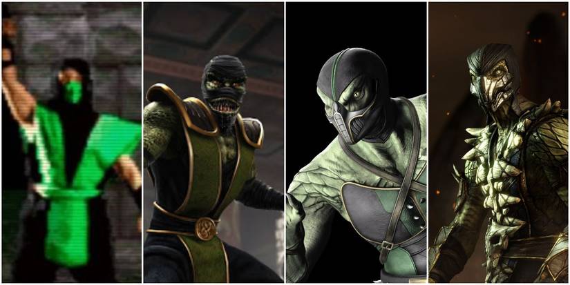 A Split Image Of Reptile From Various Games
