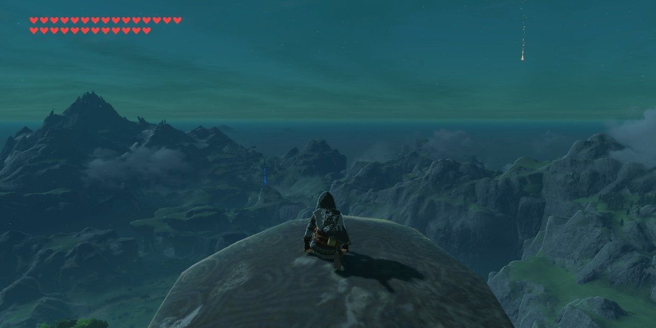 Star Fragment falling at night in Breath of the Wild