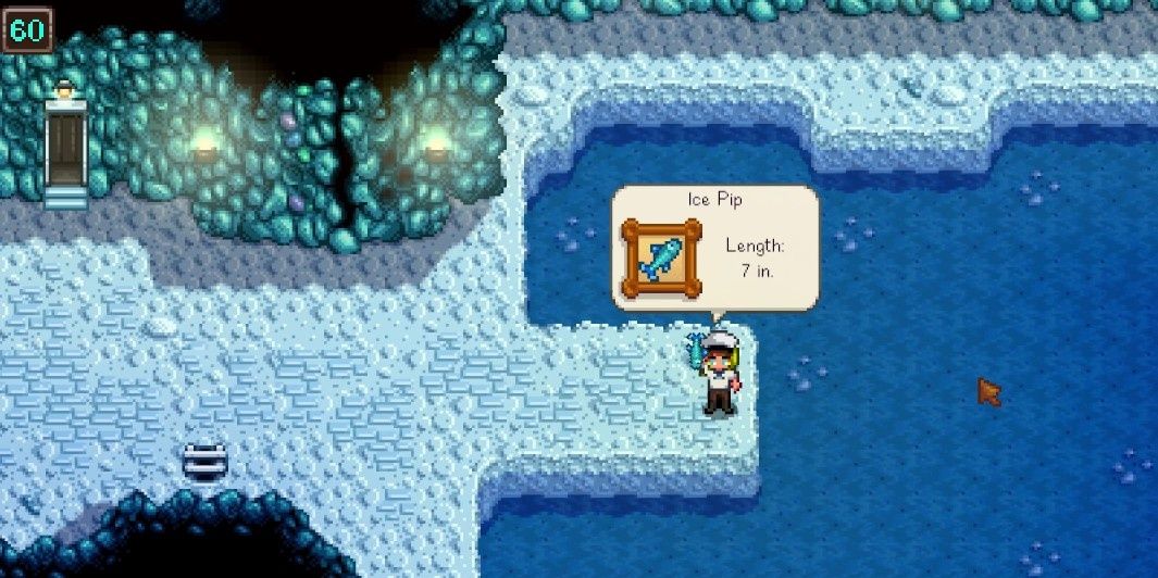 Stardew Valley Fisher catching an ice pip
