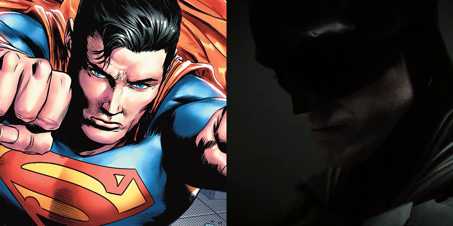 Superman in the DC comics and Robert Pattinson in The Batman