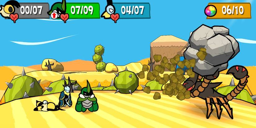 The three heroes of Bug Fables: The Everlasting Sapling fighting a Scorpion