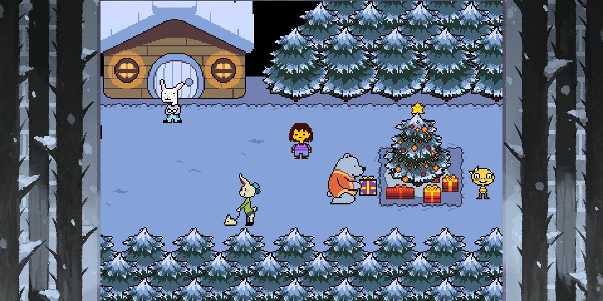 The main character in Snowdin in Undertale