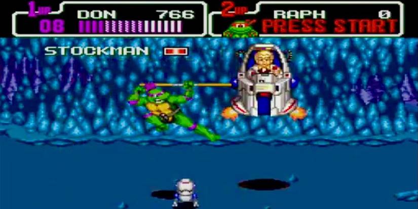 TMNT Hyperstone Heist fighting flying BaxterStockman in ship