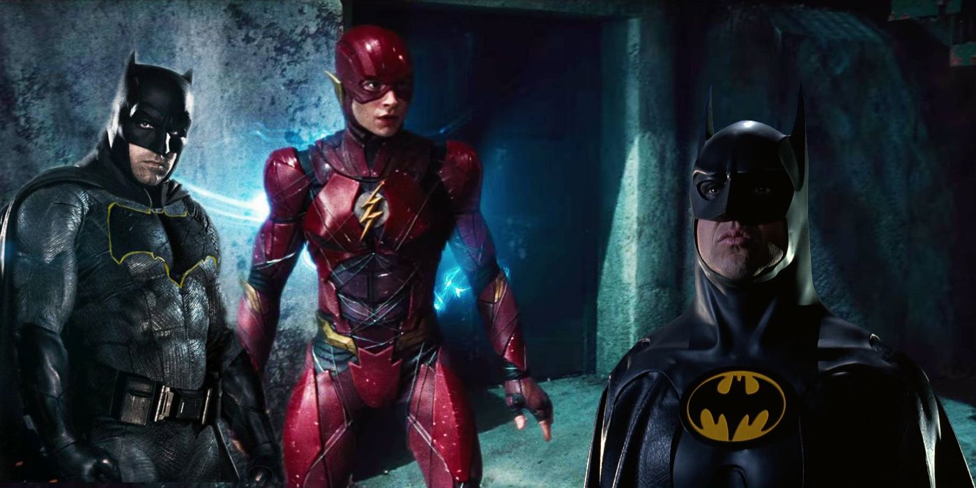 Bruce Wayne and Batman on the set of The Flash