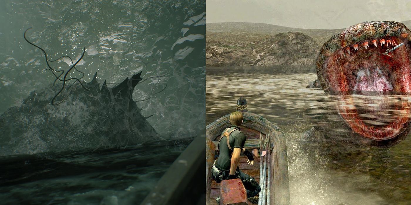 The Lake Monster in RE 8 might be a callback to RE 4 Lake Monster - Resident Evil Village Easter Eggs
