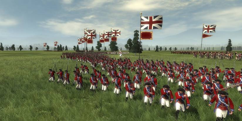 British Infantry Marching Across Field