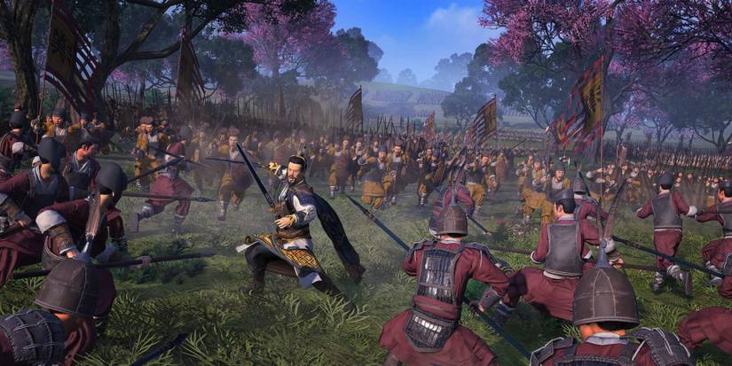 Swordsmen Charge at Spearmen in the Midst of a War