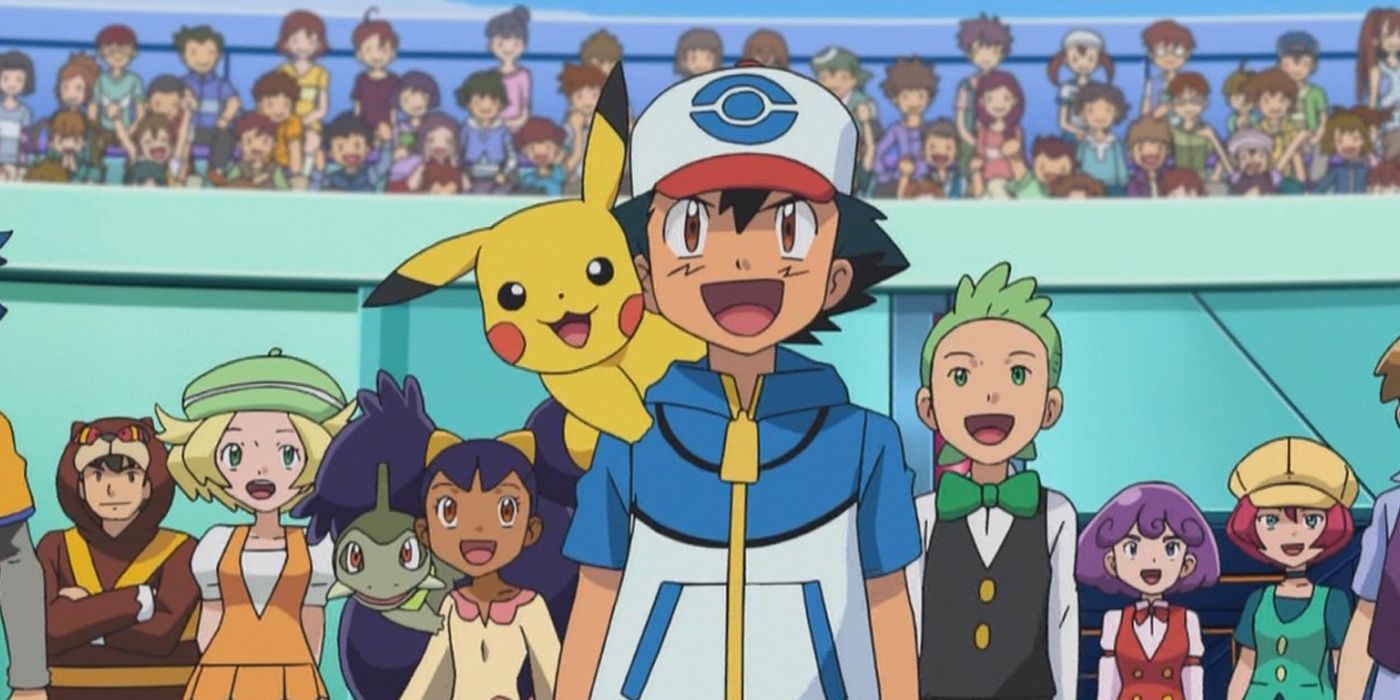 Ash and his friends in the anime