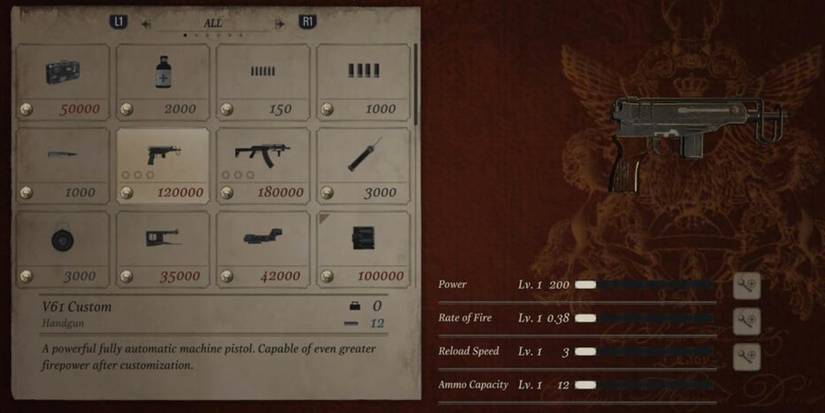 V61 Custom Handgun in Resident Evil 8