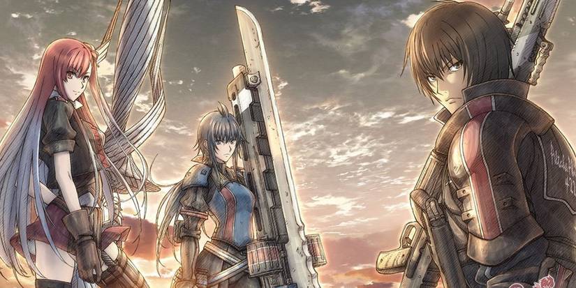 Valkyria Chronicles Three Main Protagonists with their weapons